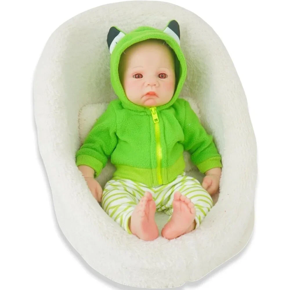 🆕17 Inch Realistic Full Silicone Lifelike Reborn Baby Doll Girl With Open Eyes